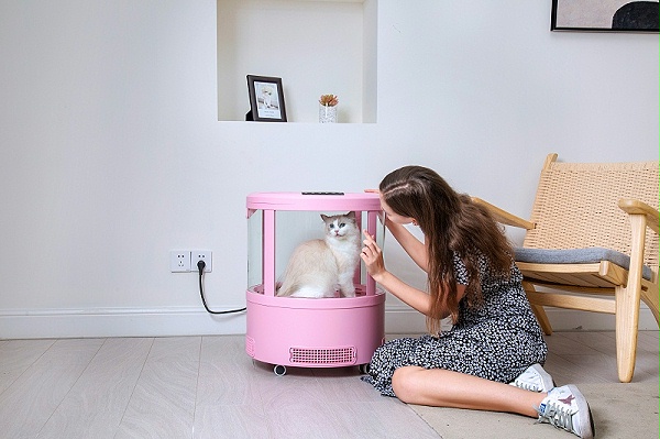 欧科达负离子猫咪烘干箱，2650W恒温出风，在家照样轻松吹干！
